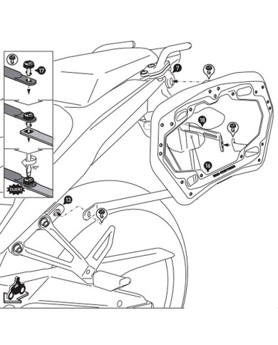KIT DE FIJACION MALETAS LATERALES SW-MOTECH HONDA KFT.01.400.30000/B