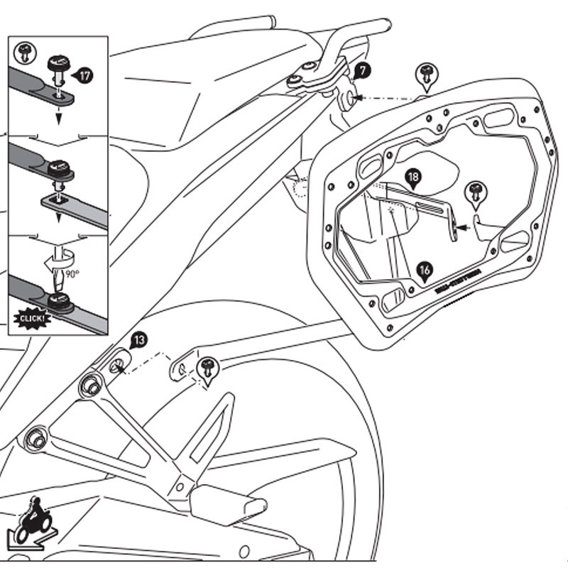 KIT DE FIJACION MALETAS LATERALES SW-MOTECH HONDA KFT.01.400.30000/B
