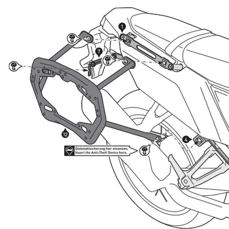 KIT DE FIJACION MALETAS LATERALES SW-MOTECH YAMAHA KFT.06.799.30001/B