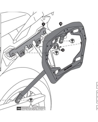 KIT DE FIJACION MALETAS LATERALES SW-MOTECH SUZUKI KFT.05.936.30000/B