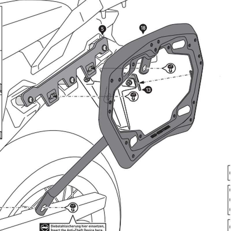 KIT DE FIJACION MALETAS LATERALES SW-MOTECH SUZUKI KFT.05.936.30000/B