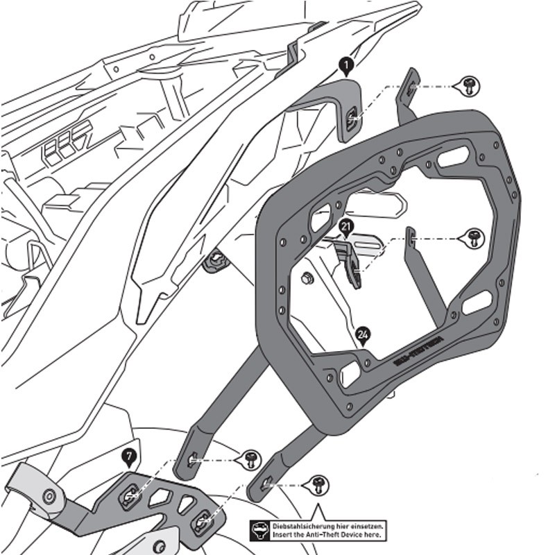 KIT DE FIJACION MALETAS LATERALES SW-MOTECH KAWASAKI KFT.08.922.30001/B