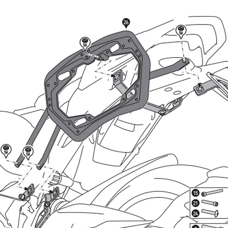 KIT DE FIJACION MALETAS LATERALES SW-MOTECH DUCATI KFT.22.114.30000/B