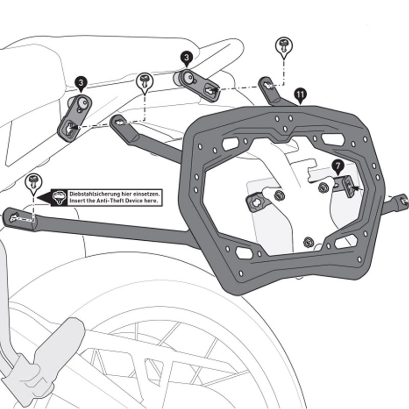 KIT DE FIJACION MALETAS LATERALES SW-MOTECH DUCATI KFT.22.995.30001/B