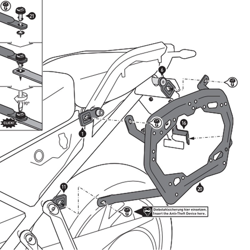 KIT DE FIJACION MALETAS LATERALES SW-MOTECH TRIUMPH KFT.11.953.30001/B