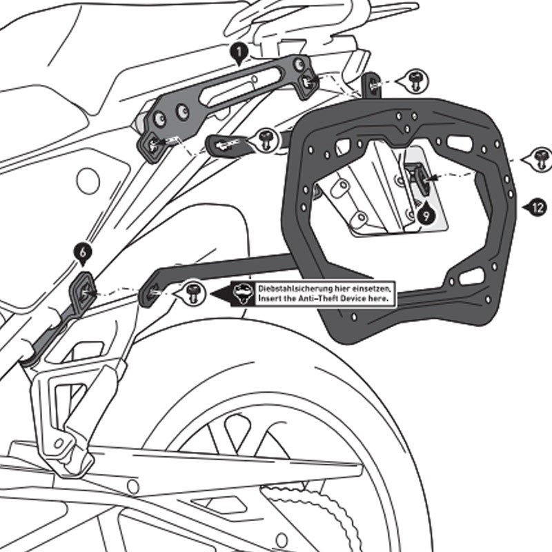 KIT DE FIJACION MALETAS LATERALES SW-MOTECH KTM KFT.04.835.30000/B