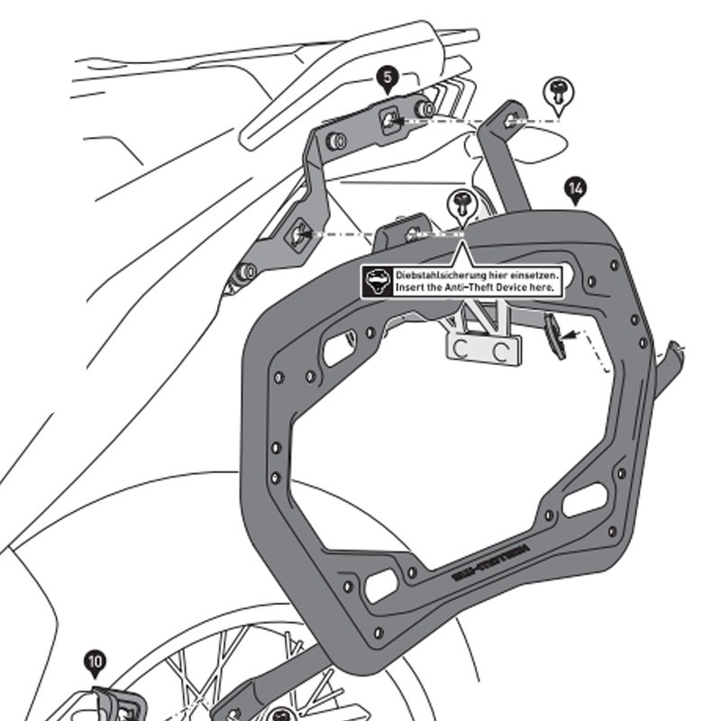 KIT DE FIJACION MALETAS LATERALES SW-MOTECH KTM KFT.04.521.30000/B