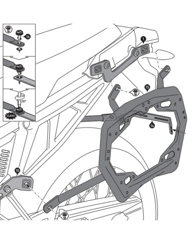KIT DE FIJACION MALETAS LATERALES SW-MOTECH APRILIA KFT.13.849.30000/B