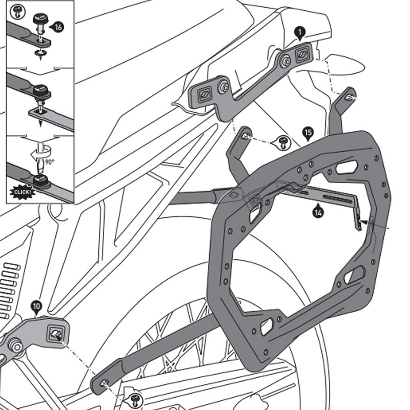 KIT DE FIJACION MALETAS LATERALES SW-MOTECH APRILIA KFT.13.849.30000/B