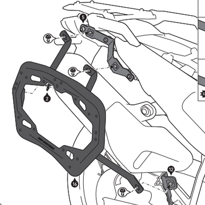 KIT DE FIJACION MALETAS LATERALES SW-MOTECH HUSQVARNA KFT.03.992.30000/B