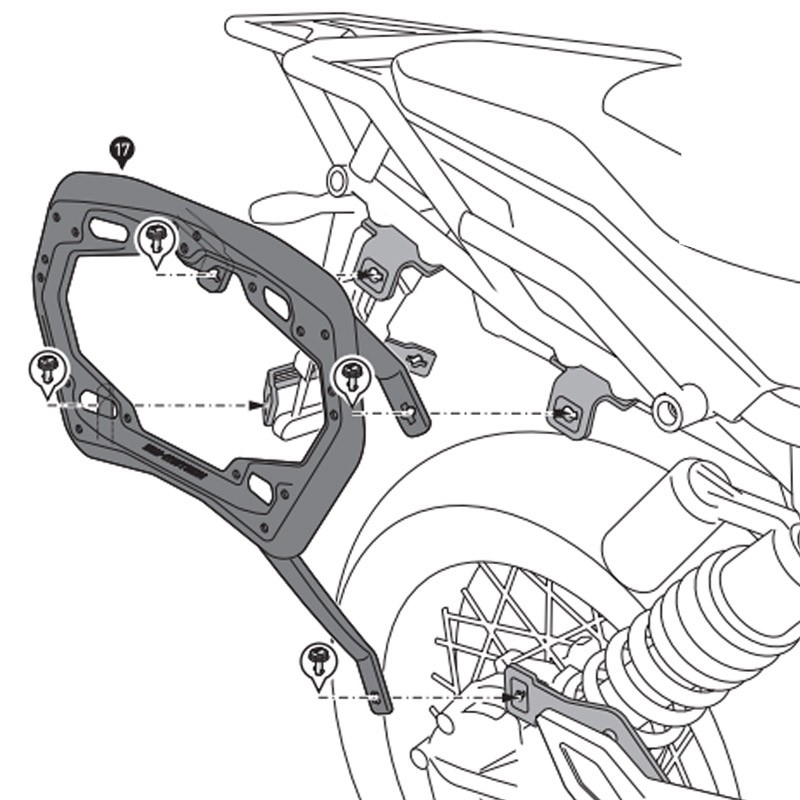 KIT DE FIJACION MALETAS LATERALES SW-MOTECH MOTO GUZZI KFT.17.925.30000/B