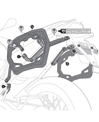 KIT DE FIJACION MALETAS LATERALES SW-MOTECH MOTO MORINI KFT.23.017.30000/B