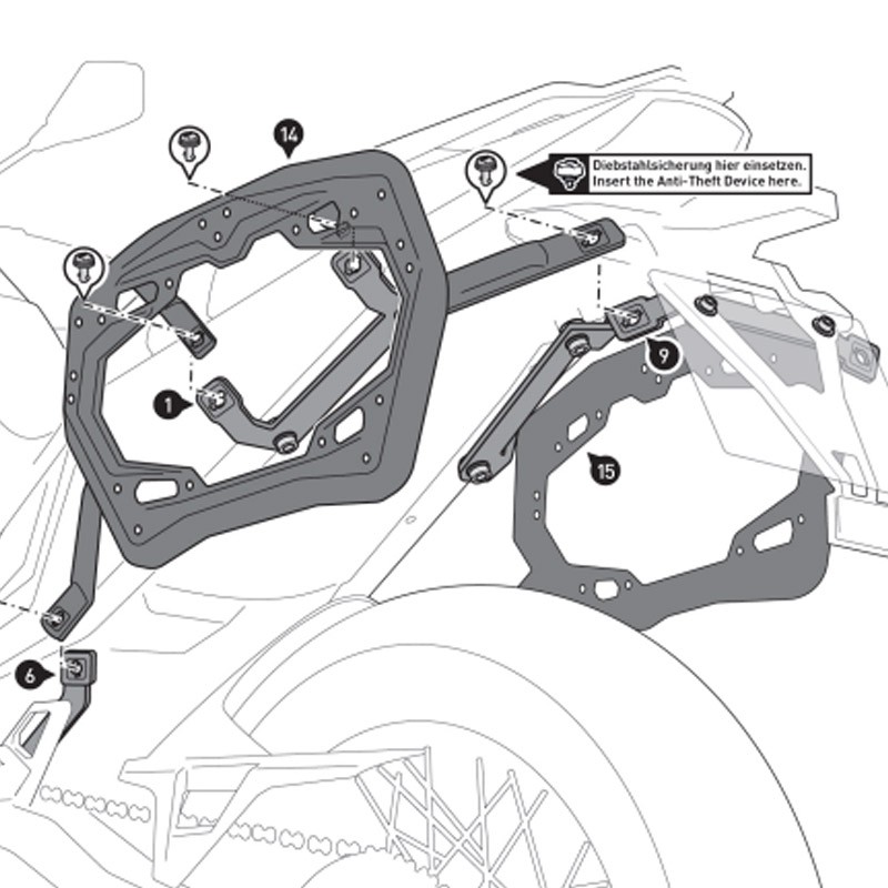 KIT DE FIJACION MALETAS LATERALES SW-MOTECH MOTO MORINI KFT.23.017.30000/B