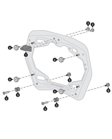 KIT ADAPATADOR SW-MOTECH PARA SOPORTES DE MALETAS A MALETAS GIVI/KAPPA MONOKEY KFT.00.152.35401/B