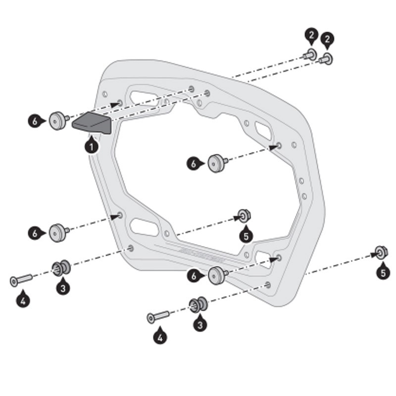 KIT ADAPATADOR SW-MOTECH PARA SOPORTES DE MALETAS A MALETAS GIVI/KAPPA MONOKEY KFT.00.152.35401/B