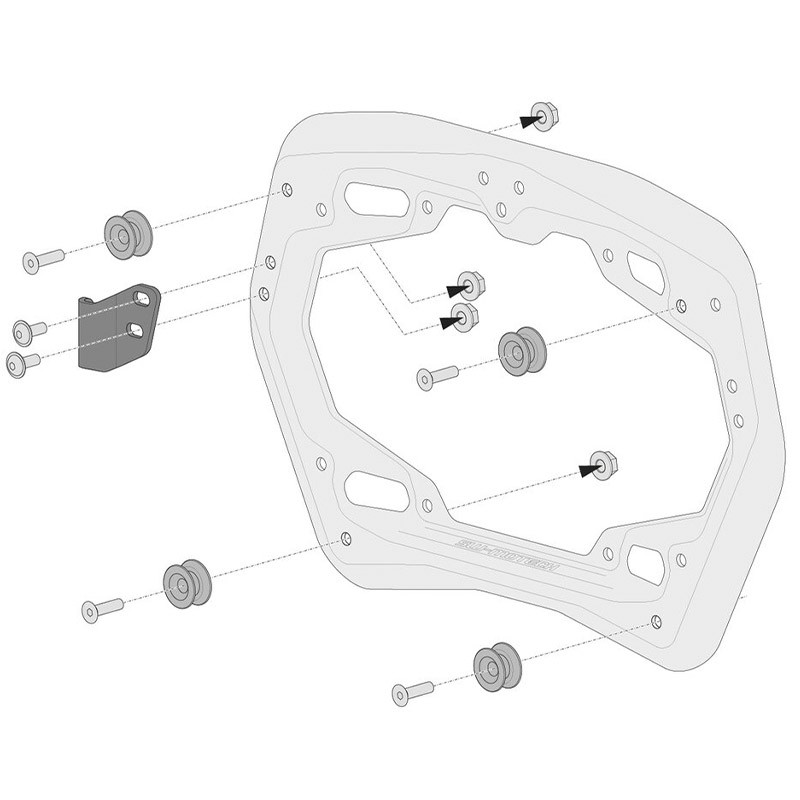 KIT ADAPTADOR SW-MOTECH PARA SOPORTES DE MALETAS PRO A MALETAS TRAX KFT.00.152.35100