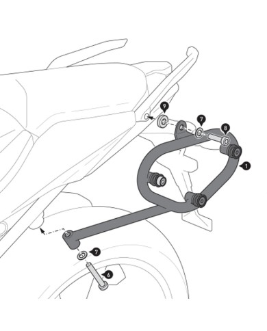 KIT DE FIJACION MALETAS LATERALES Y ALFORJAS SW-MOTECH SLC IZQUIERDO BMW HTA.07.913.10001