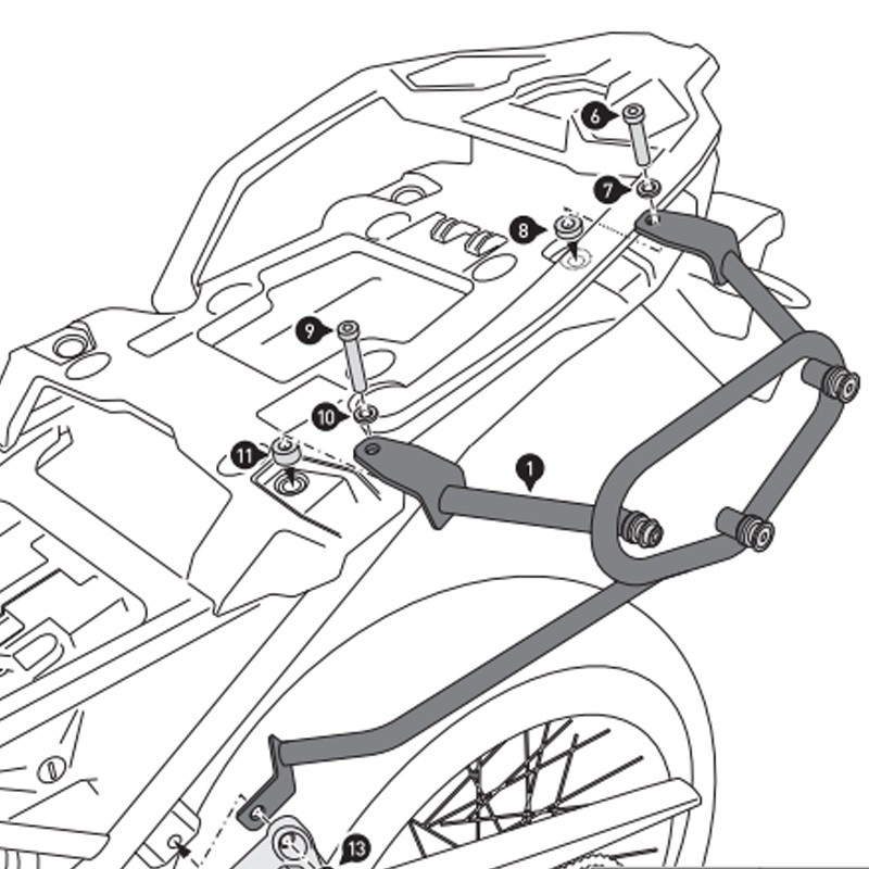 KIT DE FIJACION MALETAS LATERALES Y ALFORJAS SW-MOTECH SLC IZQUIERDO BMW HTA.07.897.10001