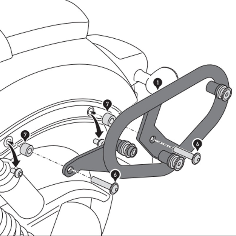 KIT DE FIJACION MALETAS LATERALES Y ALFORJAS SW-MOTECH SLC IZQUIERDO HONDA HTA.01.843.10000