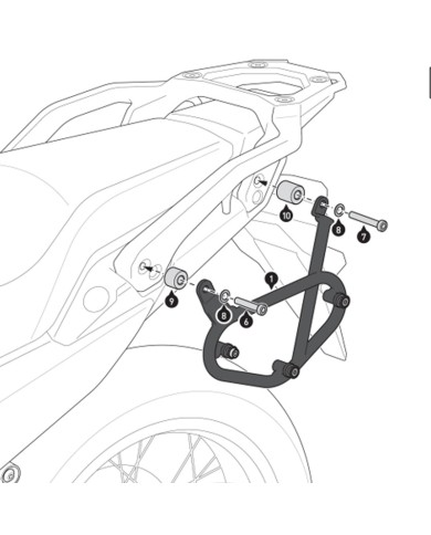 KIT DE FIJACION MALETAS LATERALES Y ALFORJAS SW-MOTECH SLC IZQUIERDO HONDA HTA.01.070.10000
