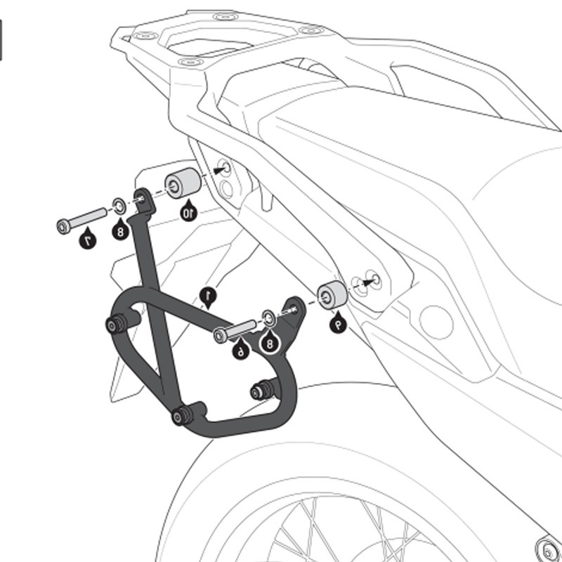 KIT DE FIJACION MALETAS LATERALES Y ALFORJAS SW-MOTECH SLC DERECHO HONDA HTA.01.070.11000
