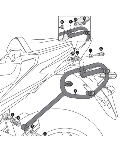 KIT DE FIJACION MALETAS LATERALES Y ALFORJAS SW-MOTECH SLC IZQUIERDO HONDA HTA.01.924.10000