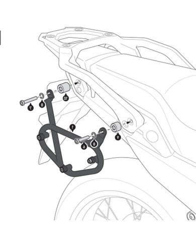 KIT DE FIJACION MALETAS LATERALES Y ALFORJAS SW-MOTECH SLC DERECHO HONDA HTA.01.924.11000