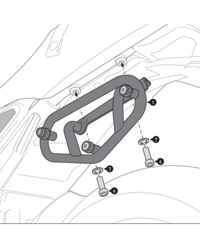 KIT DE FIJACION MALETAS LATERALES Y ALFORJAS SW-MOTECH SLC IZQUIERDO YAMAHA HTA.06.932.10000