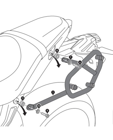KIT DE FIJACION MALETAS LATERALES Y ALFORJAS SW-MOTECH SLC IZQUIERDO YAMAHA HTA.06.851.10000
