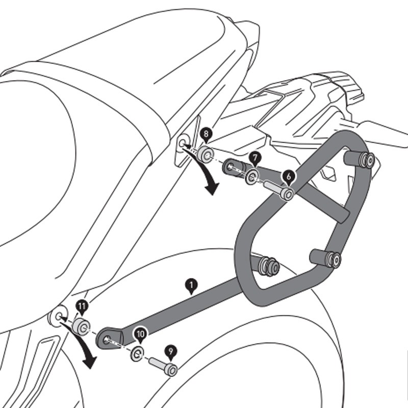 KIT DE FIJACION MALETAS LATERALES Y ALFORJAS SW-MOTECH SLC IZQUIERDO YAMAHA HTA.06.851.10000
