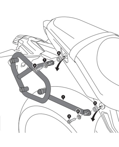 KIT DE FIJACION MALETAS LATERALES Y ALFORJAS SW-MOTECH SLC DERECHO YAMAHA HTA.06.851.11000