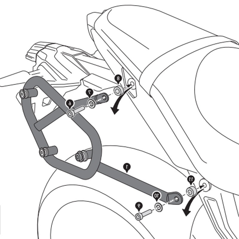 KIT DE FIJACION MALETAS LATERALES Y ALFORJAS SW-MOTECH SLC DERECHO YAMAHA HTA.06.851.11000