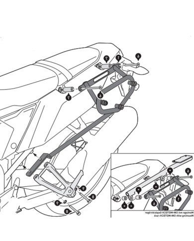 KIT DE FIJACION MALETAS LATERALES Y ALFORJAS SW-MOTECH SLC DERECHO YAMAHA HTA.06.799.11000