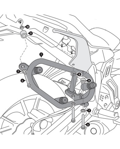 KIT DE FIJACION MALETAS LATERALES Y ALFORJAS SW-MOTECH SLC IZQUIERDO YAMAHA HTA.06.593.10000