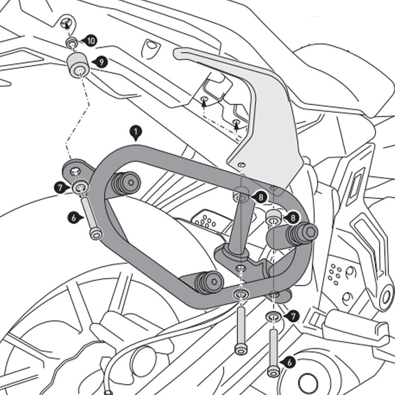 KIT DE FIJACION MALETAS LATERALES Y ALFORJAS SW-MOTECH SLC IZQUIERDO YAMAHA HTA.06.593.10000