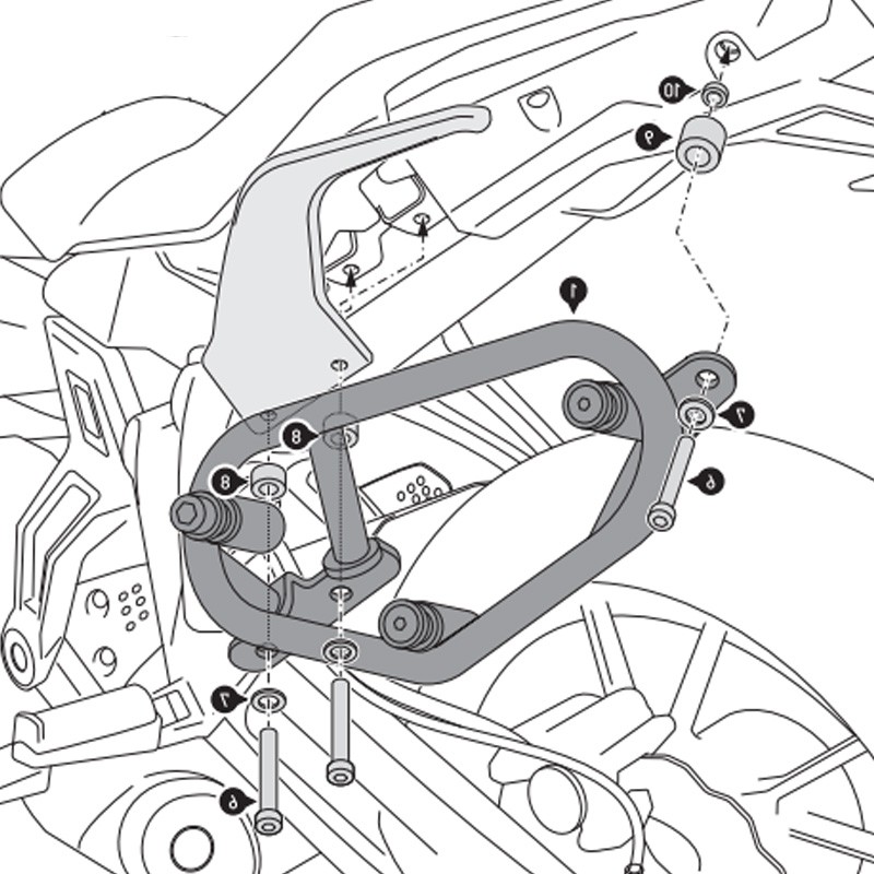 KIT DE FIJACION MALETAS LATERALES Y ALFORJAS SW-MOTECH SLC DERECHO YAMAHA HTA.06.593.11000