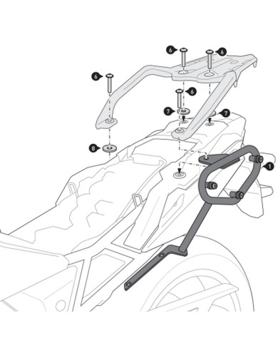 KIT DE FIJACION MALETAS LATERALES Y ALFORJAS SW-MOTECH SLC IZQUIERDO SUZUKI HTA.05.845.10000