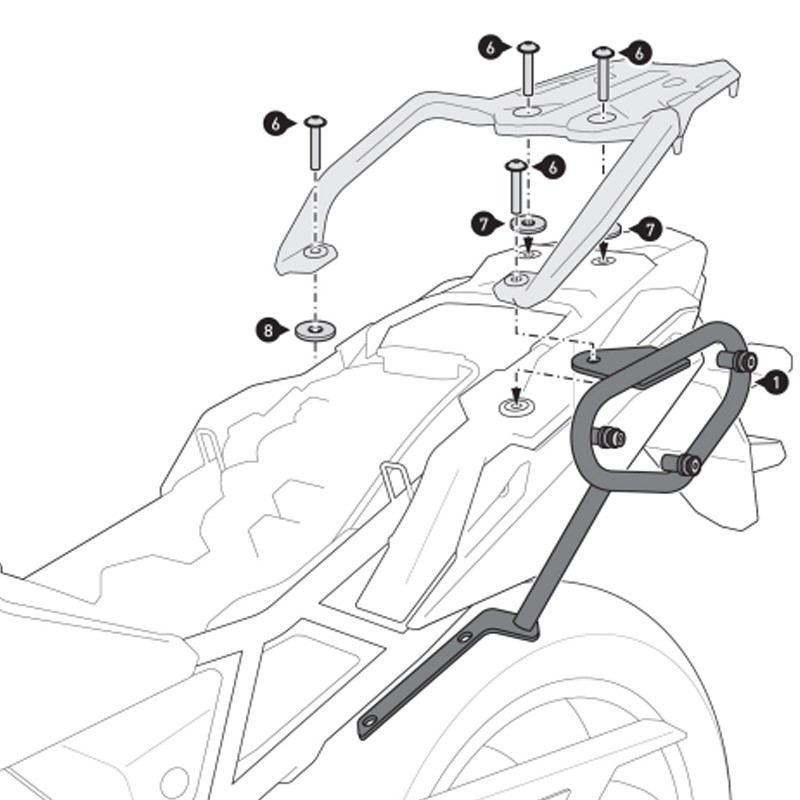 KIT DE FIJACION MALETAS LATERALES Y ALFORJAS SW-MOTECH SLC IZQUIERDO SUZUKI HTA.05.845.10000