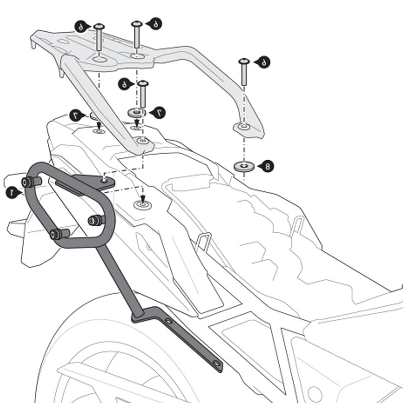 KIT DE FIJACION MALETAS LATERALES Y ALFORJAS SW-MOTECH SLC DERECHO SUZUKI HTA.05.845.11000