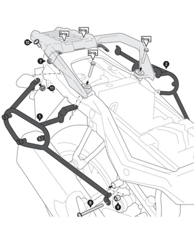 KIT DE FIJACION MALETAS LATERALES Y ALFORJAS SW-MOTECH SLC SUZUKI HTA.05.876.12001