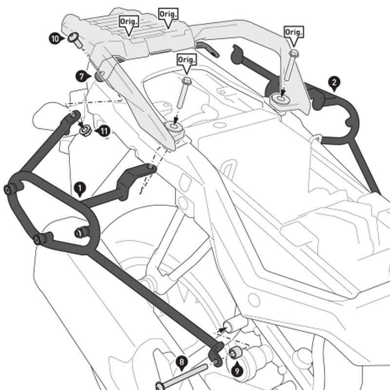 KIT DE FIJACION MALETAS LATERALES Y ALFORJAS SW-MOTECH SLC SUZUKI HTA.05.876.12001