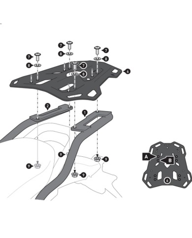 KIT DE FIJACIÓN POSTERIOR SW-MOTECH ADVENTURE-RACK DUCATI GPT.22.995.19000/B