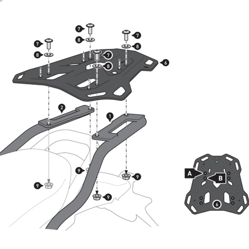 KIT DE FIJACIÓN POSTERIOR SW-MOTECH ADVENTURE-RACK DUCATI GPT.22.995.19000/B