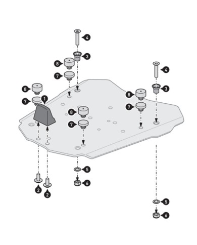 KIT ADAPTADOR SW-MOTECH PARA FIJACION POSTERIOR TOP CASE GIVI MONOKEY GPT.00.152.20401/B