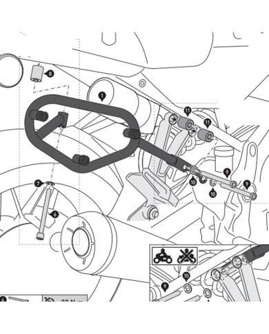 KIT DE FIJACION MALETAS LATERALES Y ALFORJAS SW-MOTECH SLC IZQUIERDO KAWASAKI HTA.08.891.10001