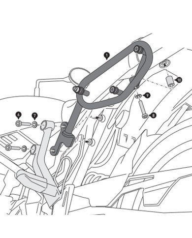 KIT DE FIJACION MALETAS LATERALES Y ALFORJAS SW-MOTECH SLC IZQUIERDO KAWASAKI HTA.08.993.10001