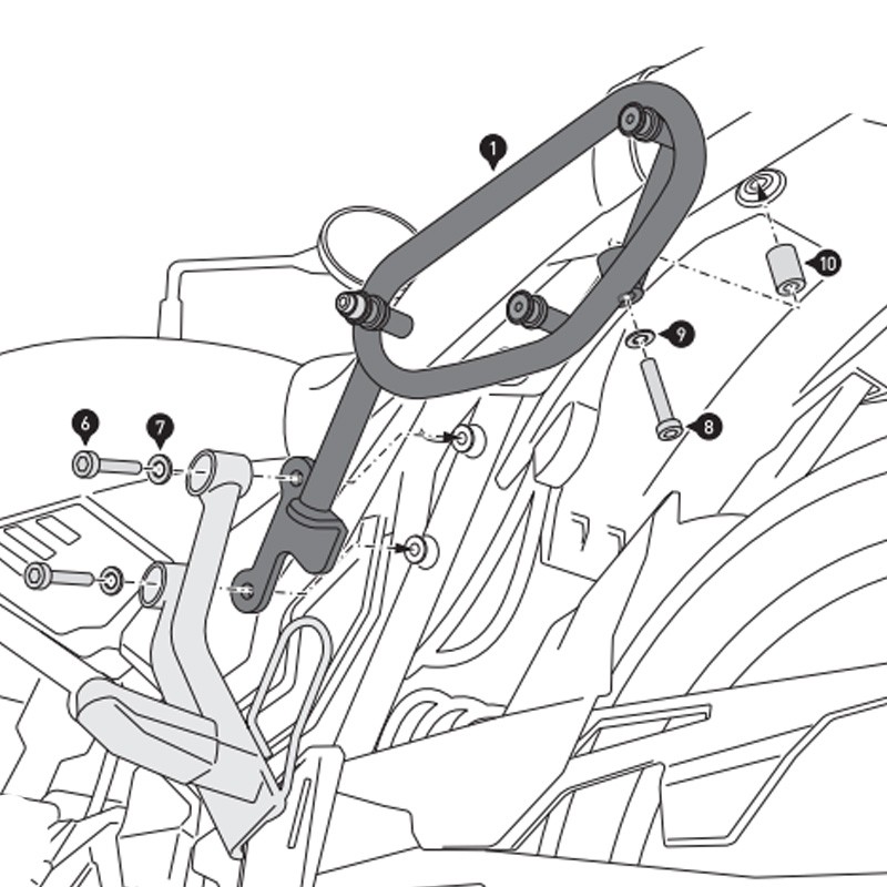 KIT DE FIJACION MALETAS LATERALES Y ALFORJAS SW-MOTECH SLC IZQUIERDO KAWASAKI HTA.08.993.10001