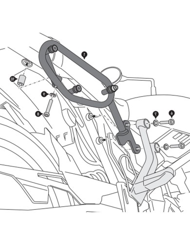 KIT DE FIJACION MALETAS LATERALES Y ALFORJAS SW-MOTECH SLC DERECHO KAWASAKI HTA.08.993.11001