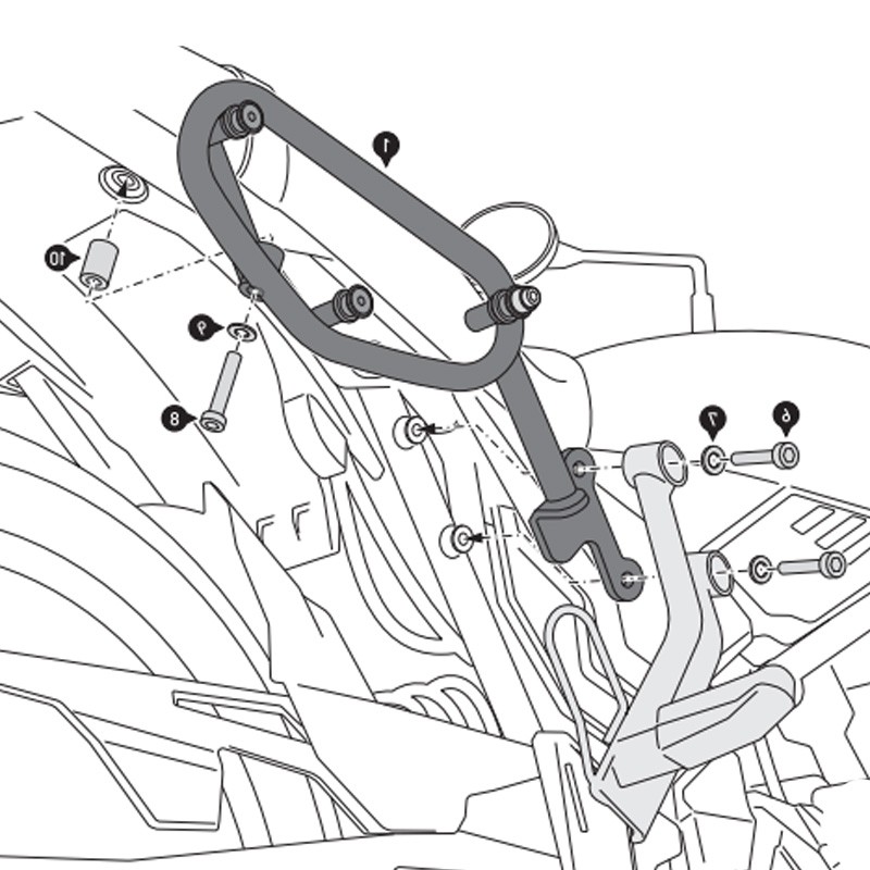 KIT DE FIJACION MALETAS LATERALES Y ALFORJAS SW-MOTECH SLC DERECHO KAWASAKI HTA.08.993.11001