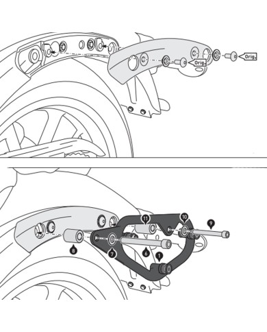 KIT DE FIJACION MALETAS LATERALES Y ALFORJAS SW-MOTECH SLC DERECHO KAWASAKI HTA.08.855.11001